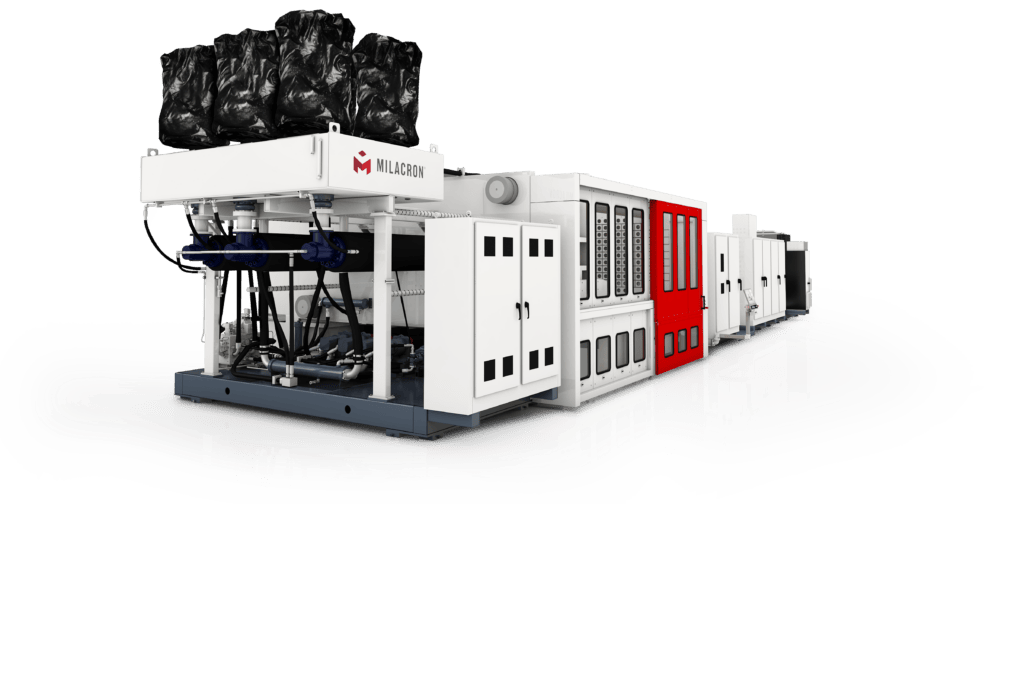 Angled view of Milacron's low pressure injection molding machine.